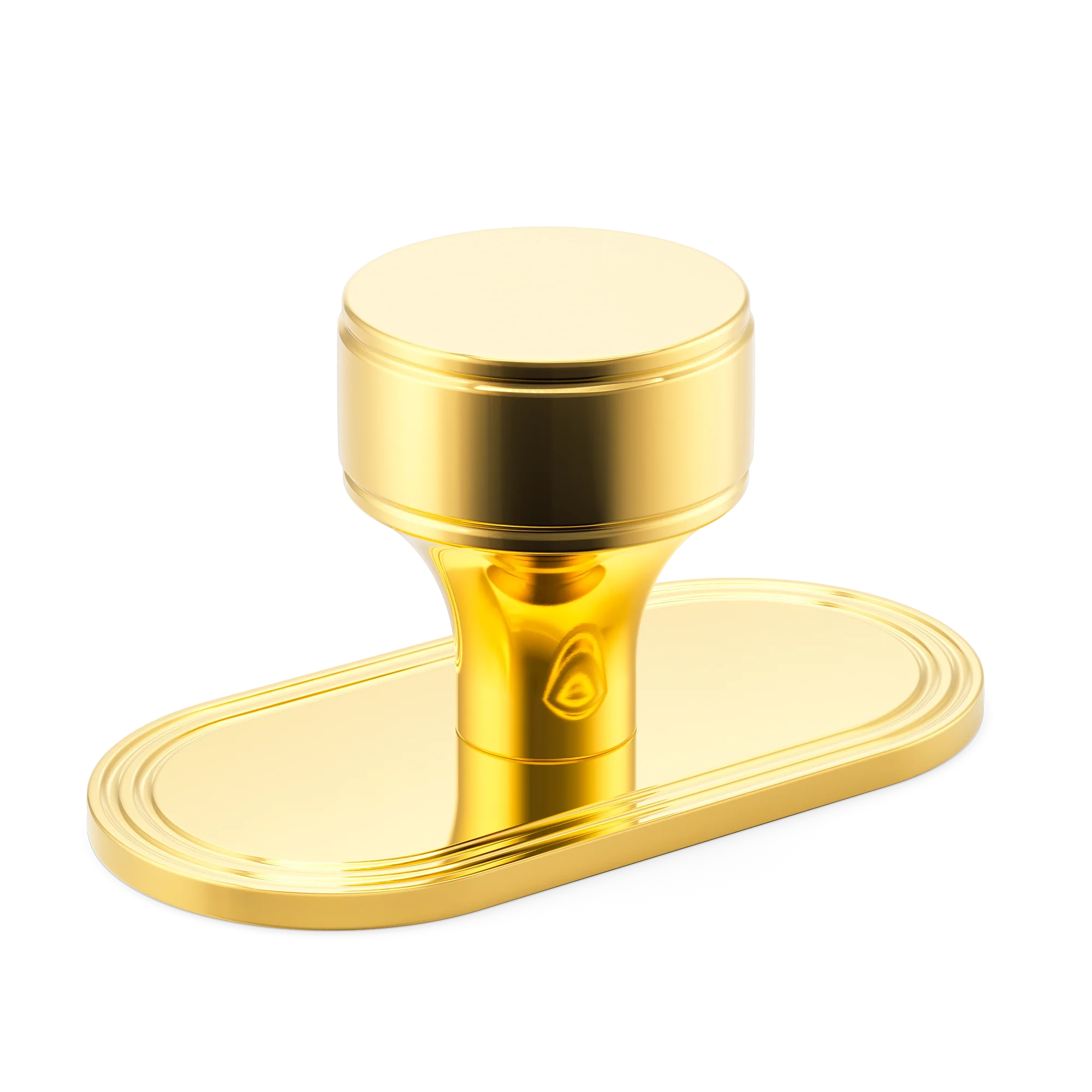Armac Martin Barwick Plain Cabinet Knob with Backplate in 25mm / Polished Brass Lacquered