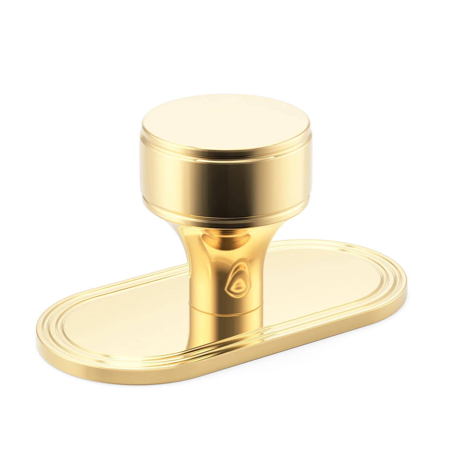 Armac Martin Barwick Plain Cabinet Knob with Backplate in 25mm / Polished Brass Unlacquered