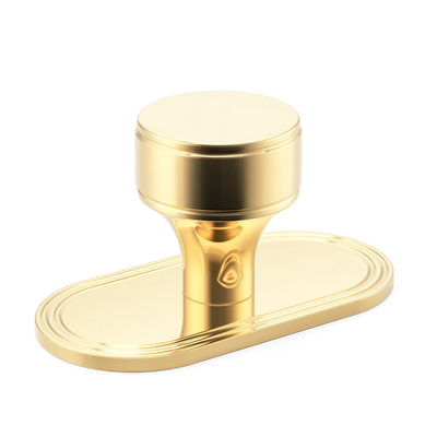 Armac Martin Barwick Plain Cabinet Knob with Backplate in 25mm / Polished Brass Unlacquered