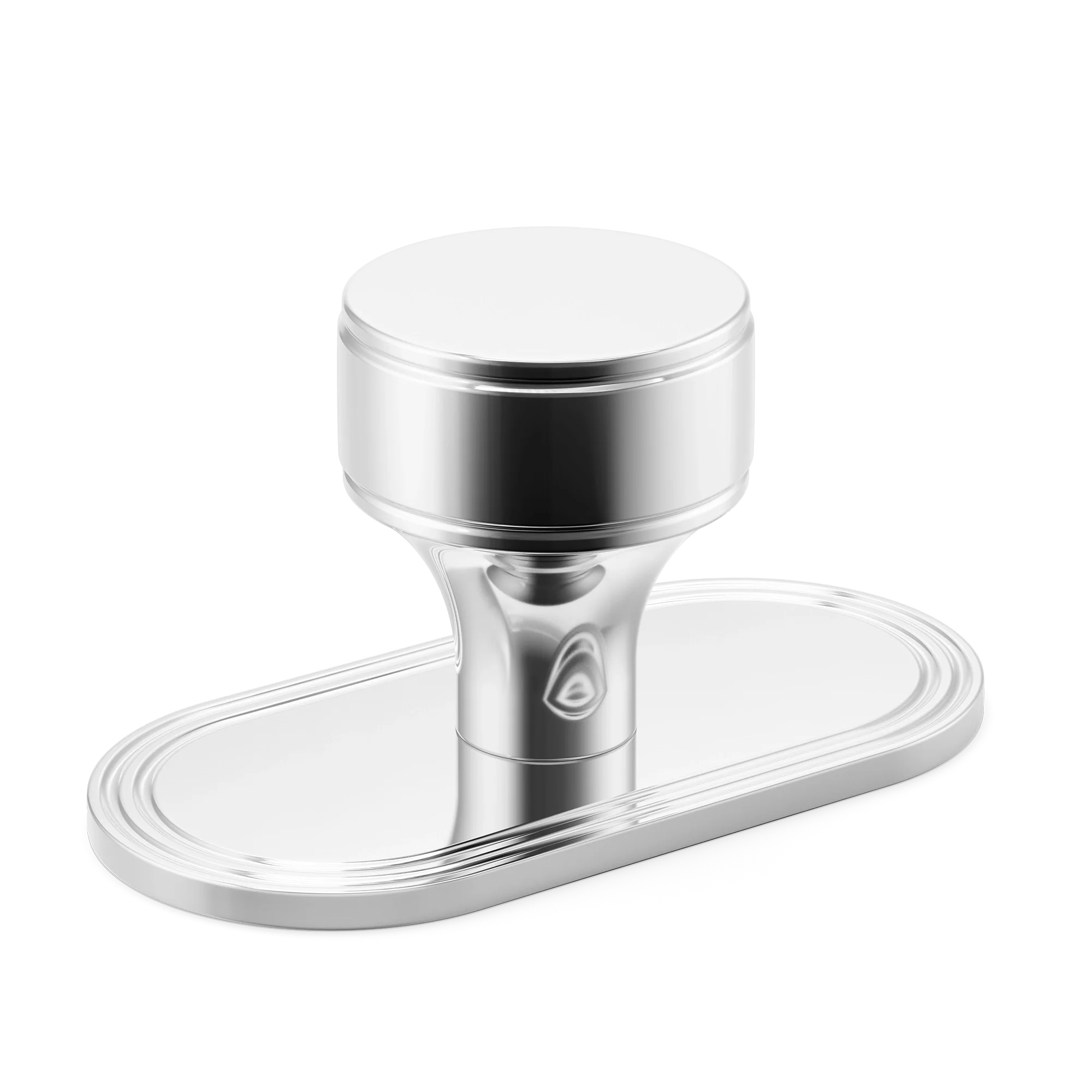 Armac Martin Barwick Plain Cabinet Knob with Backplate in 25mm / Polished Chrome Plate