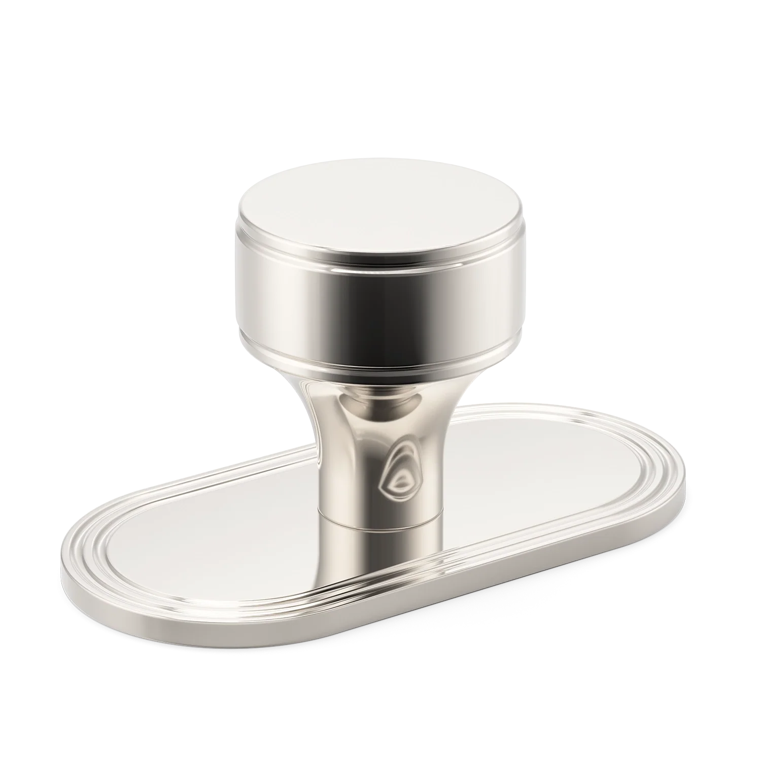 Armac Martin Barwick Plain Cabinet Knob with Backplate in 25mm / Polished Nickel Plate