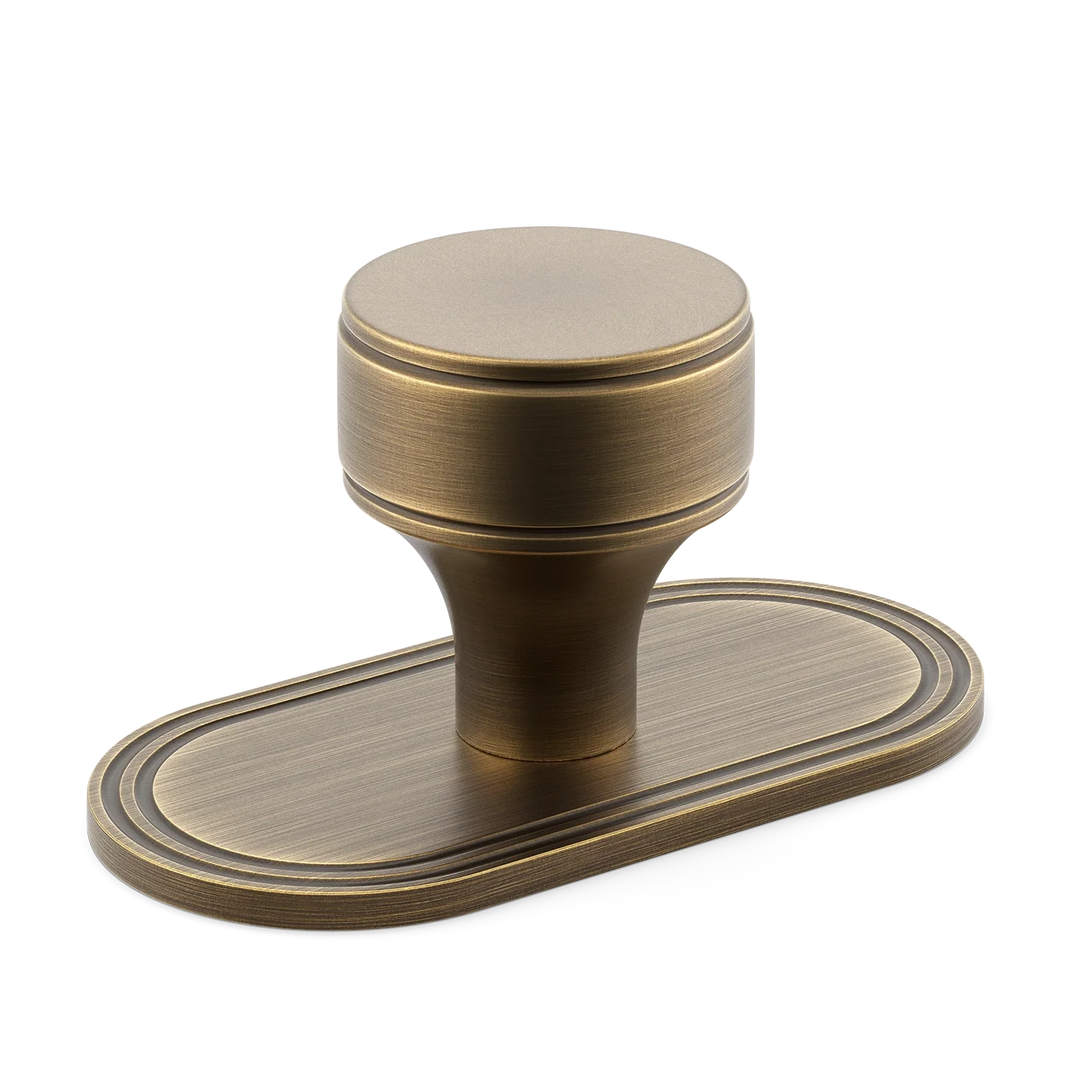 Armac Martin Barwick Plain Cabinet Knob with Backplate in 25mm / Satin Antique Satin Lacquered
