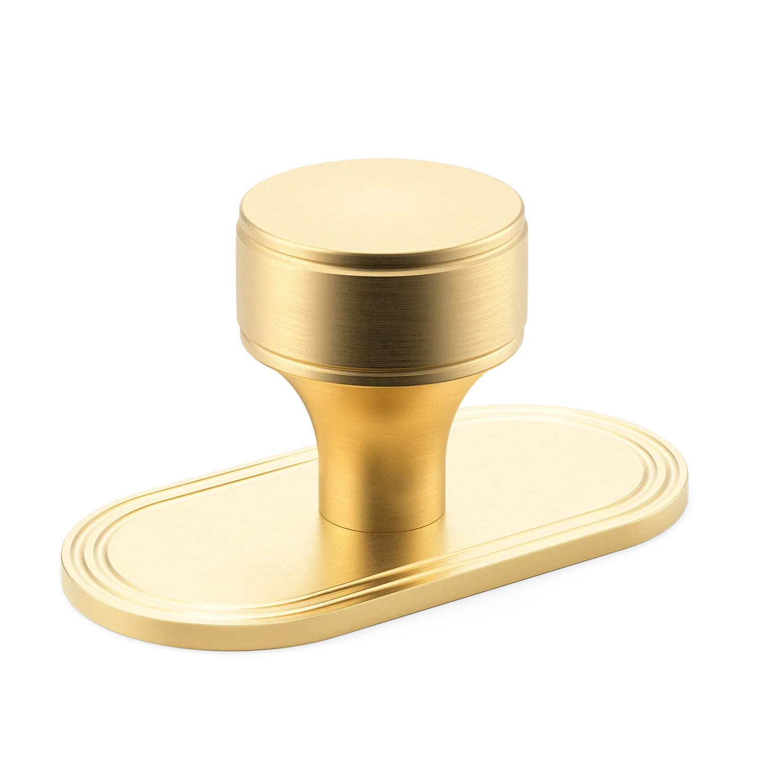 Armac Martin Barwick Plain Cabinet Knob with Backplate in 25mm / Satin Brass Unlacquered