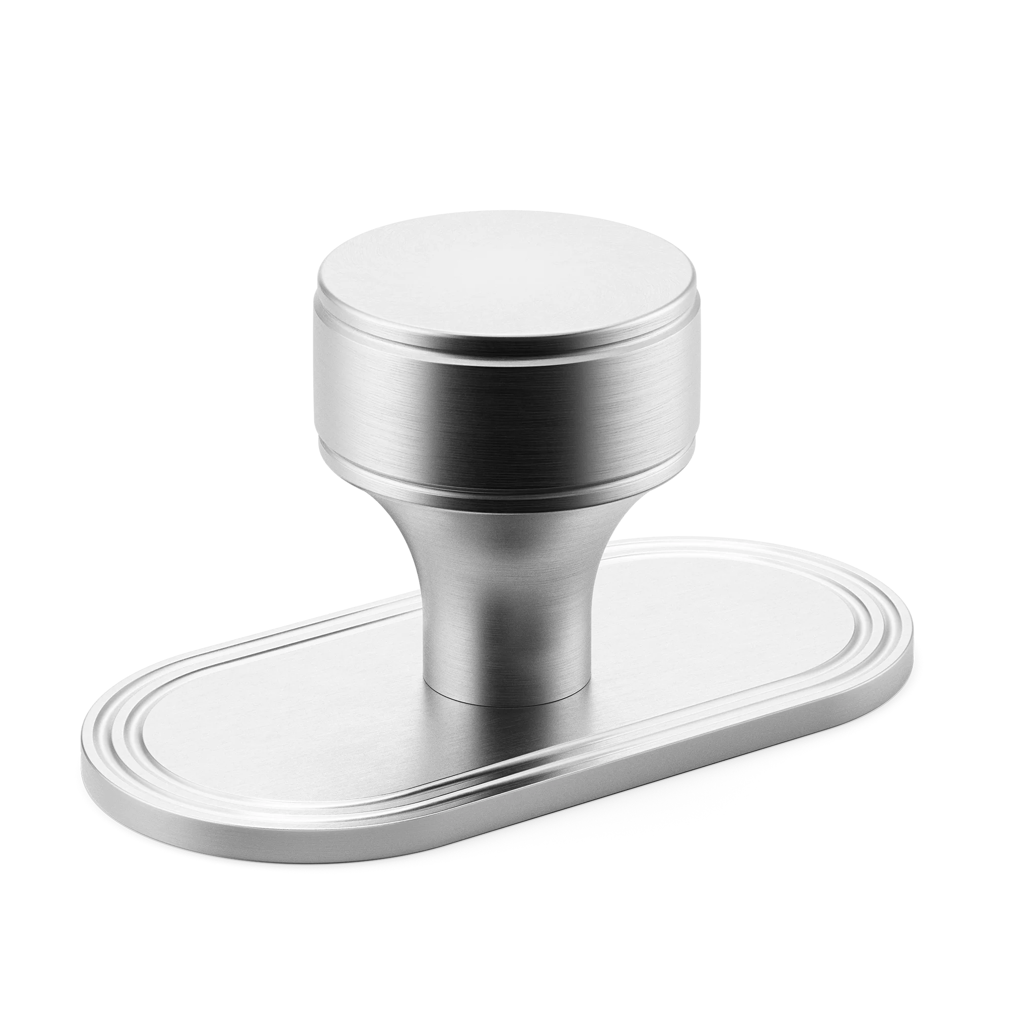 Armac Martin Barwick Plain Cabinet Knob with Backplate in 25mm / Satin Chrome Plate