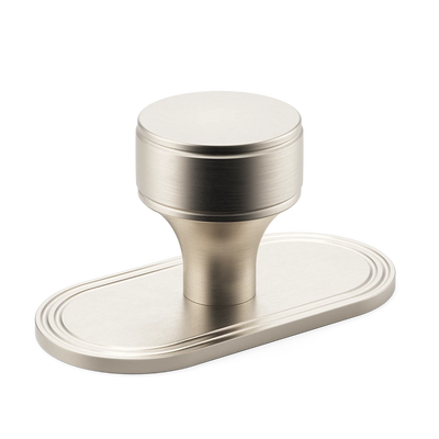 Armac Martin Barwick Plain Cabinet Knob with Backplate in 25mm / Satin Nickel Plate