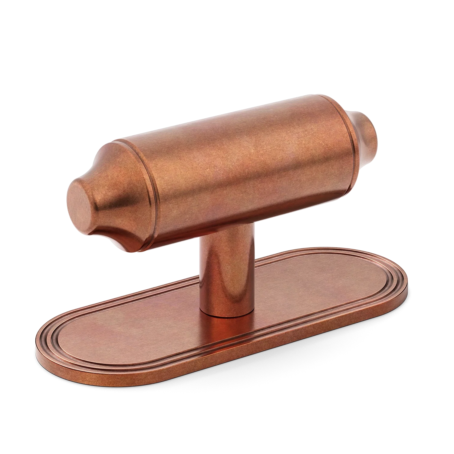 Armac Martin Barwick Plain T-bar Handle with Backplate Plain in 79mm / Aged Copper