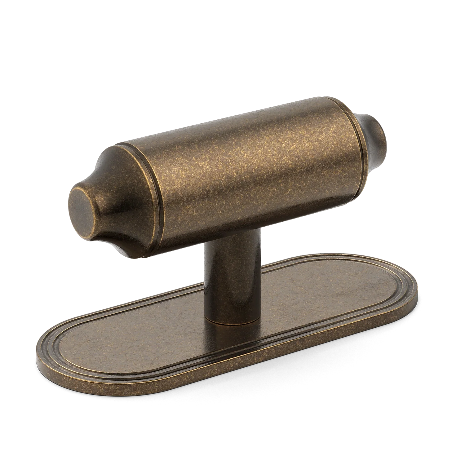 Armac Martin Barwick Plain T-bar Handle with Backplate Plain in 79mm / Dark Aged Brass