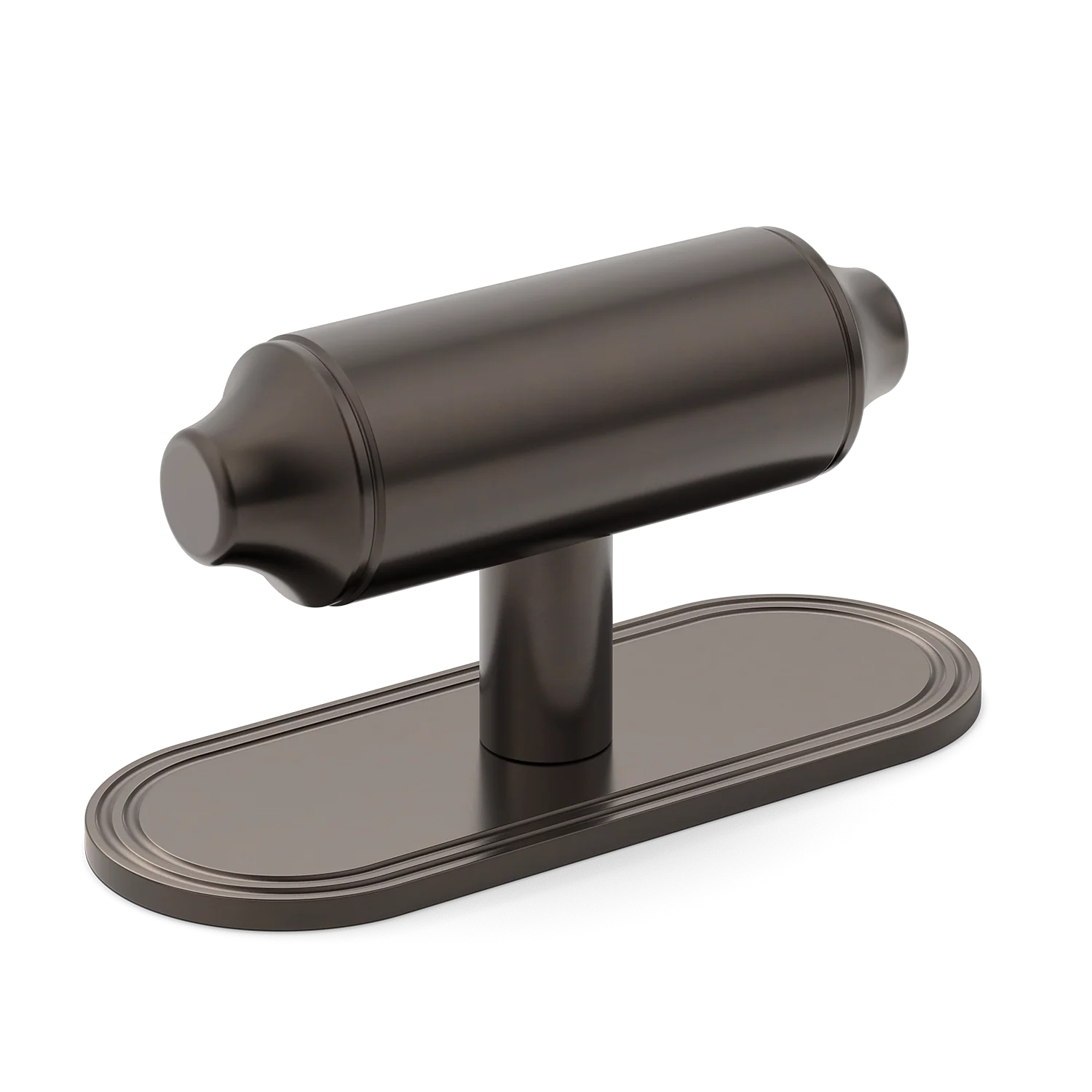 Armac Martin Barwick Plain T-bar Handle with Backplate Plain in 79mm / Dark Bronze