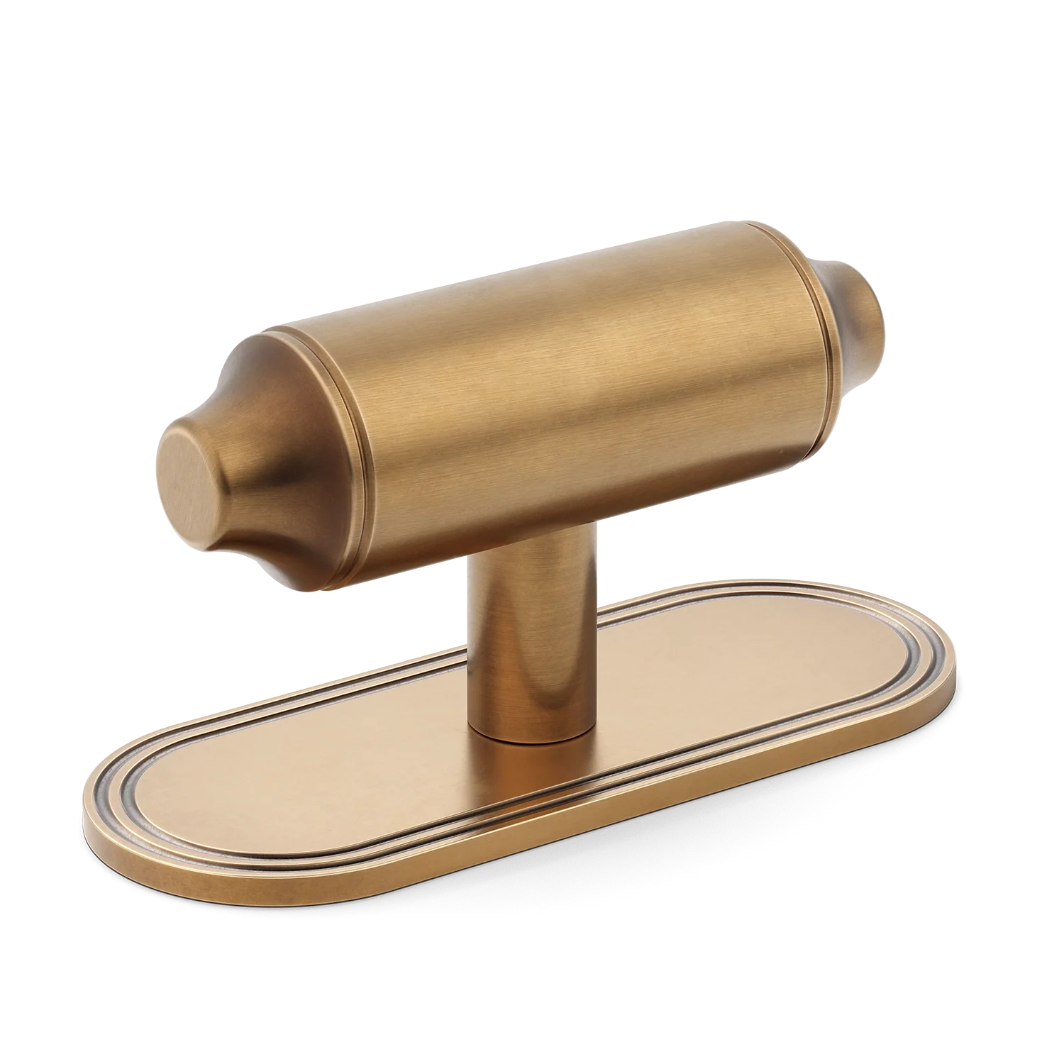 Armac Martin Barwick Plain T-bar Handle with Backplate Plain in 79mm / Fine English Antique