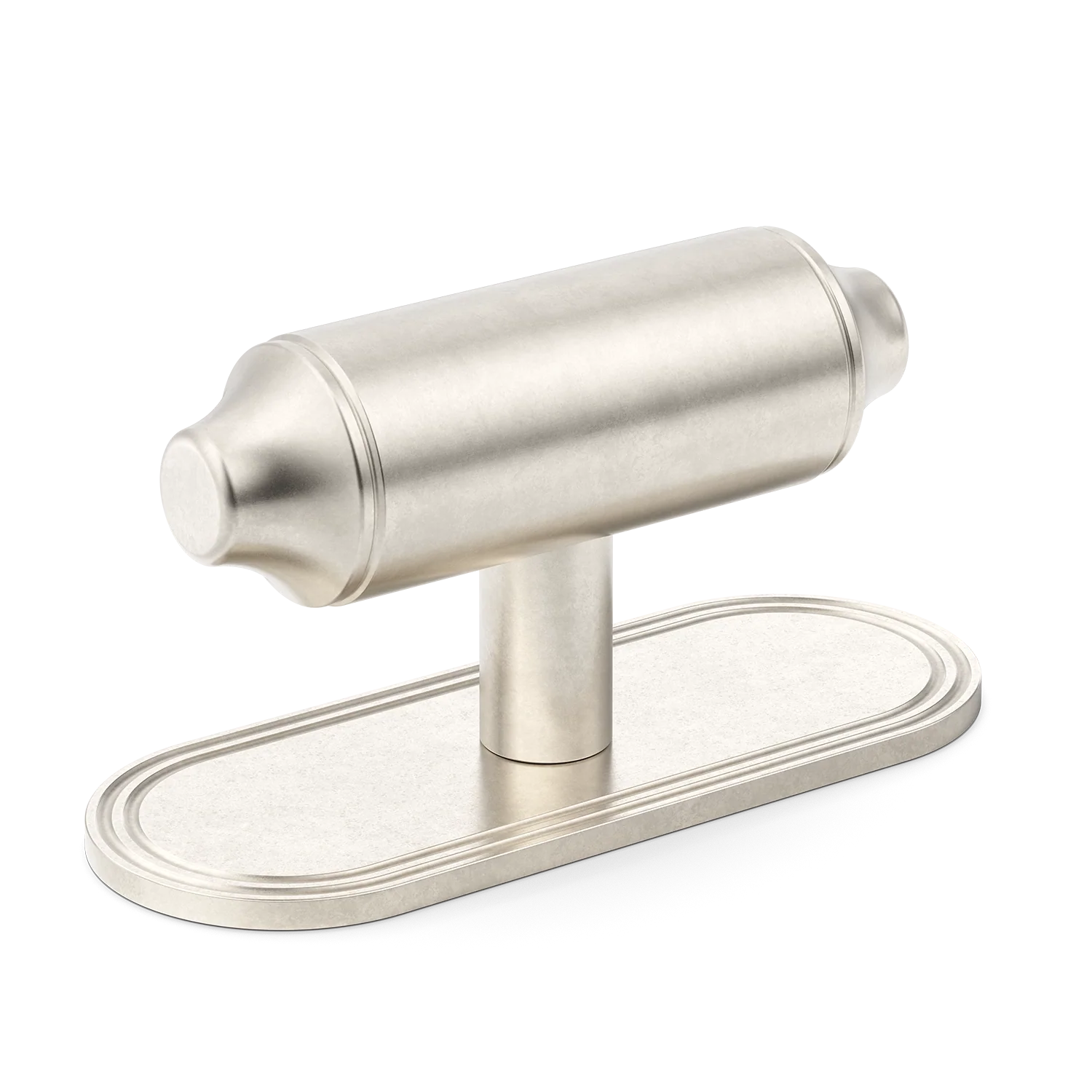 Armac Martin Barwick Plain T-bar Handle with Backplate Plain in 79mm / Barrelled Nickel Plate