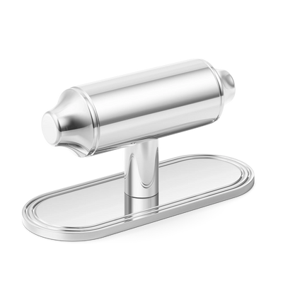 Armac Martin Barwick Plain T-bar Handle with Backplate Plain in 79mm / Polished Chrome Plate