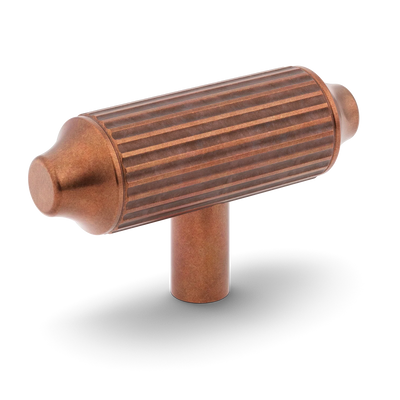 Armac Martin Barwick Ridged T-bar Handle in 79mm / Aged Copper
