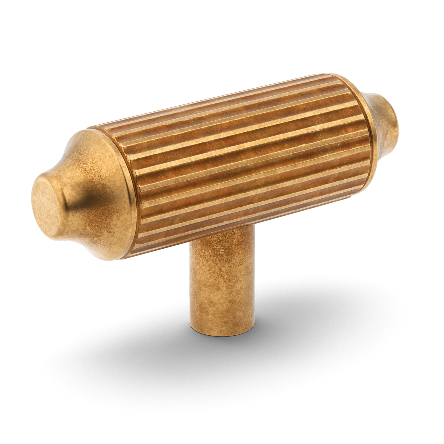 Armac Martin Barwick Ridged T-bar Handle in 79mm / Burnished Brass