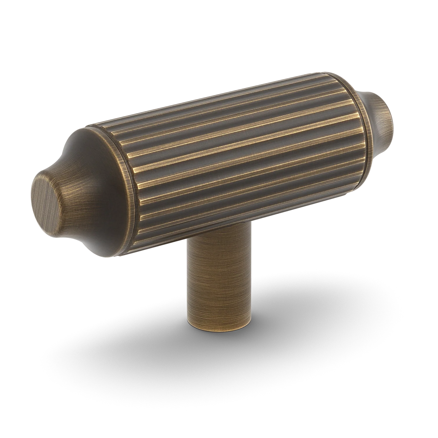 Armac Martin Barwick Ridged T-bar Handle in 79mm / Satin Antique Satin Lacquered