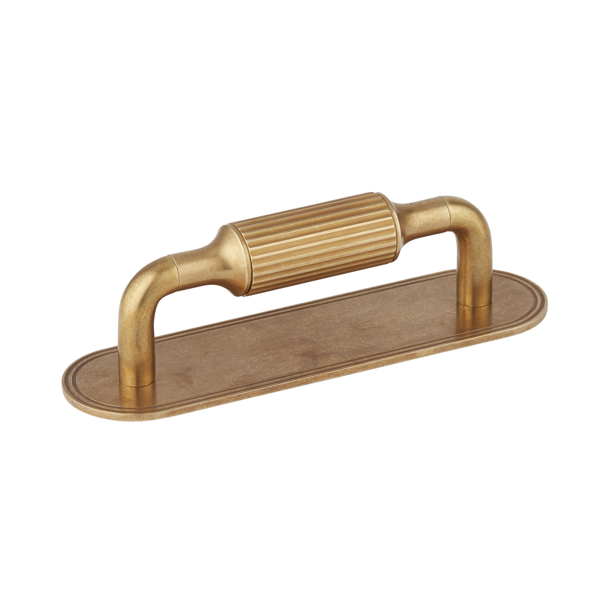 Armac Martin Barwick Ridged Cabinet Pull Handle with Backplate