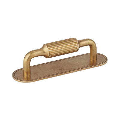 Armac Martin Barwick Ridged Cabinet Pull Handle with Backplate