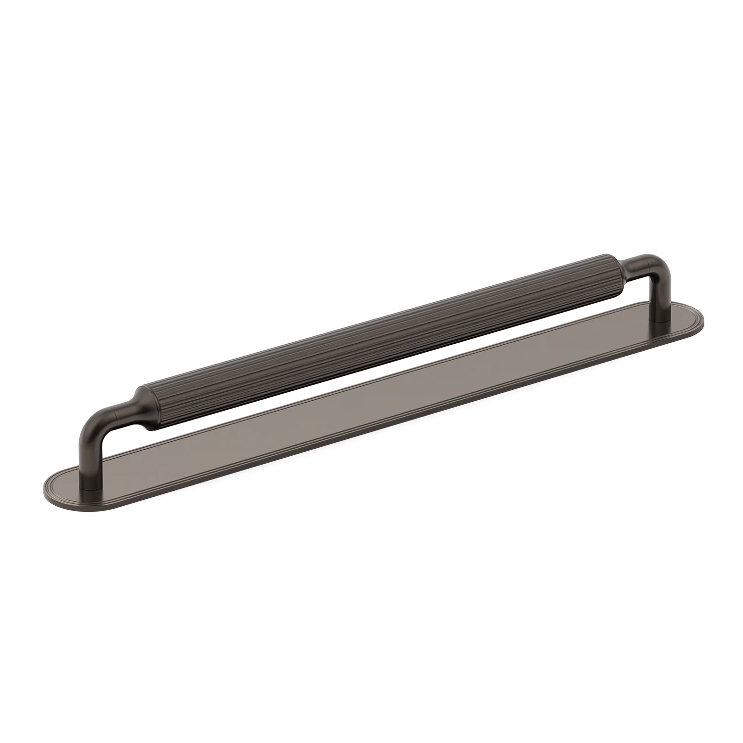 Armac Martin Barwick Ridged Appliance Pull with Backplate in 384mm / Dark Bronze