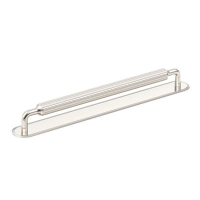 Armac Martin Barwick Ridged Appliance Pull with Backplate in 384mm / Polished Nickel Plate