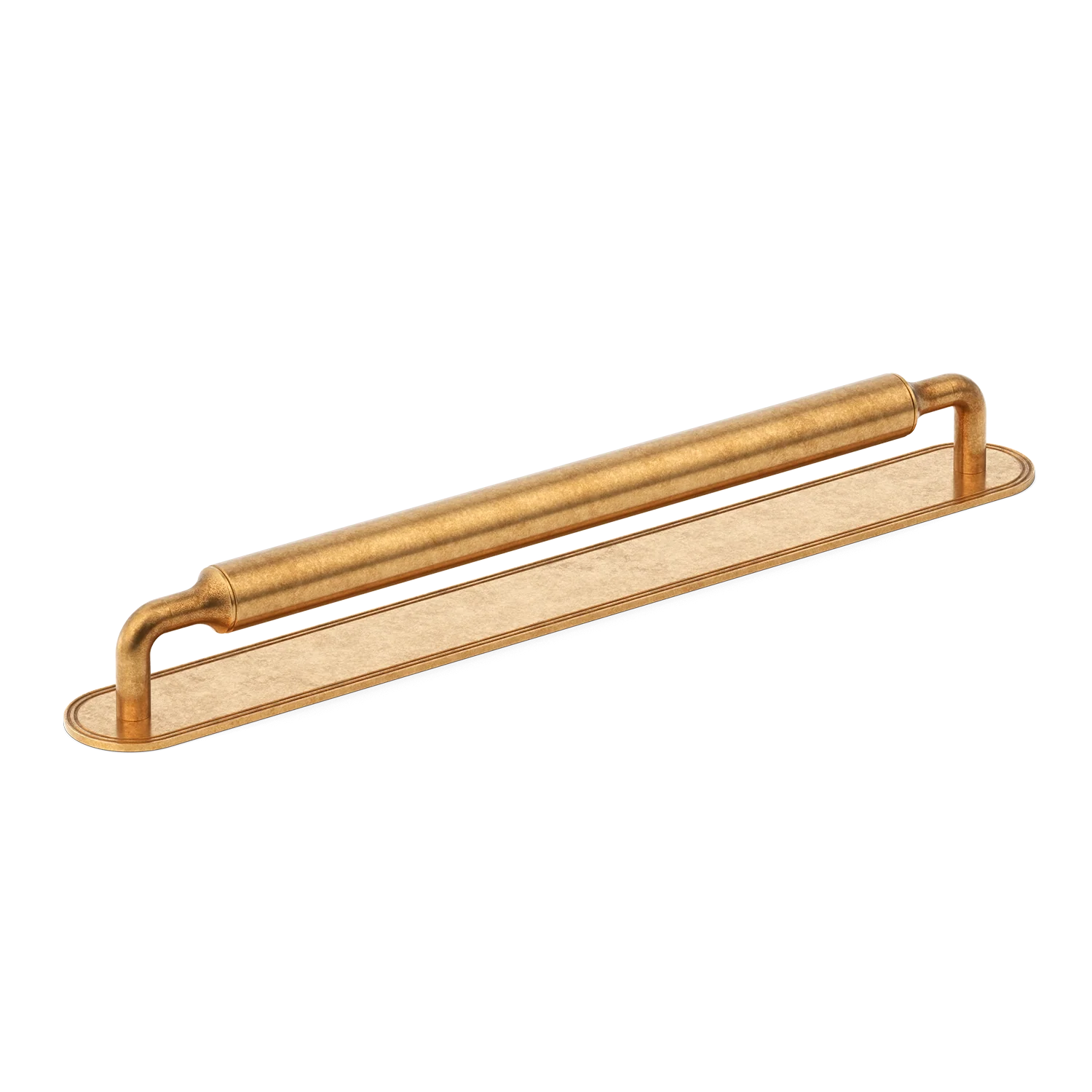 Armac Martin Barwick Plain Appliance Pull with Backplate in 384mm / Burnished Brass