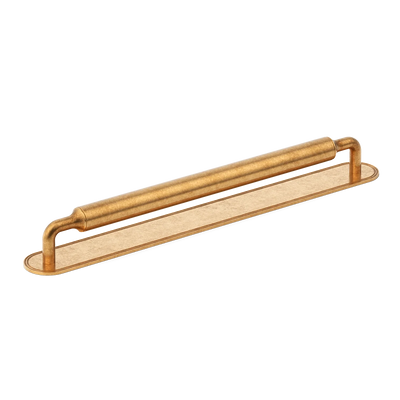 Armac Martin Barwick Plain Appliance Pull with Backplate in 384mm / Burnished Brass