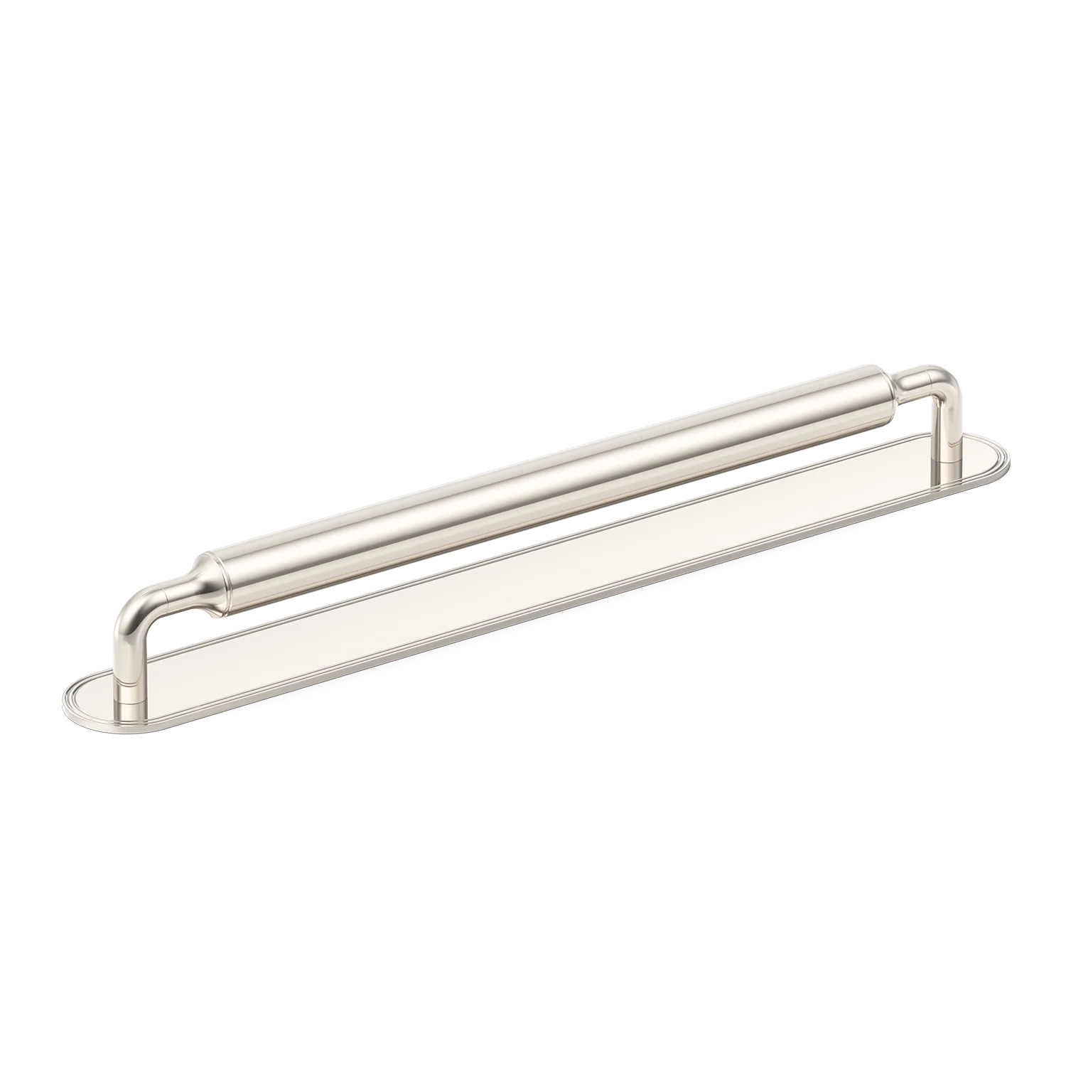 Armac Martin Barwick Plain Appliance Pull with Backplate in 384mm / Polished Nickel Plate
