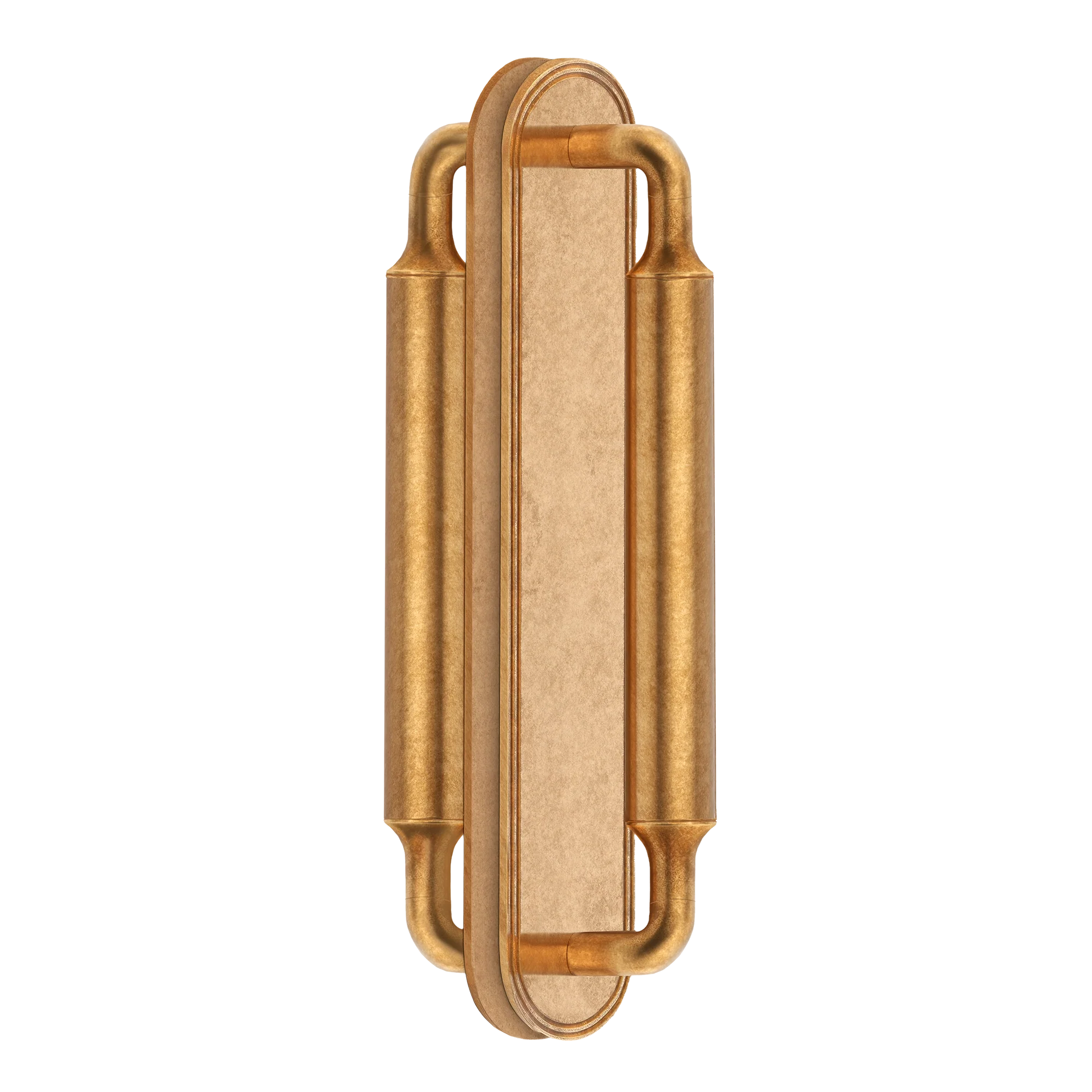 Armac Martin Barwick Plain Back to Back Pull Handles with Backplate in 224mm / Polished Brass Unlacquered