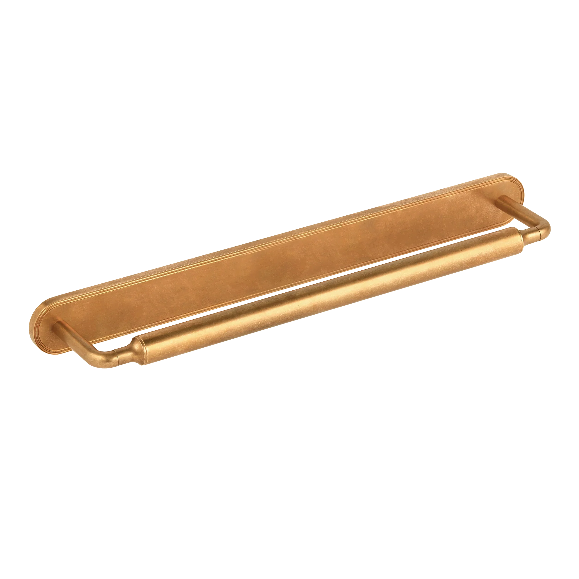 Armac Martin Barwick Plain Bath Towel Rail with Backplate in 450mm / Polished Brass Unlacquered