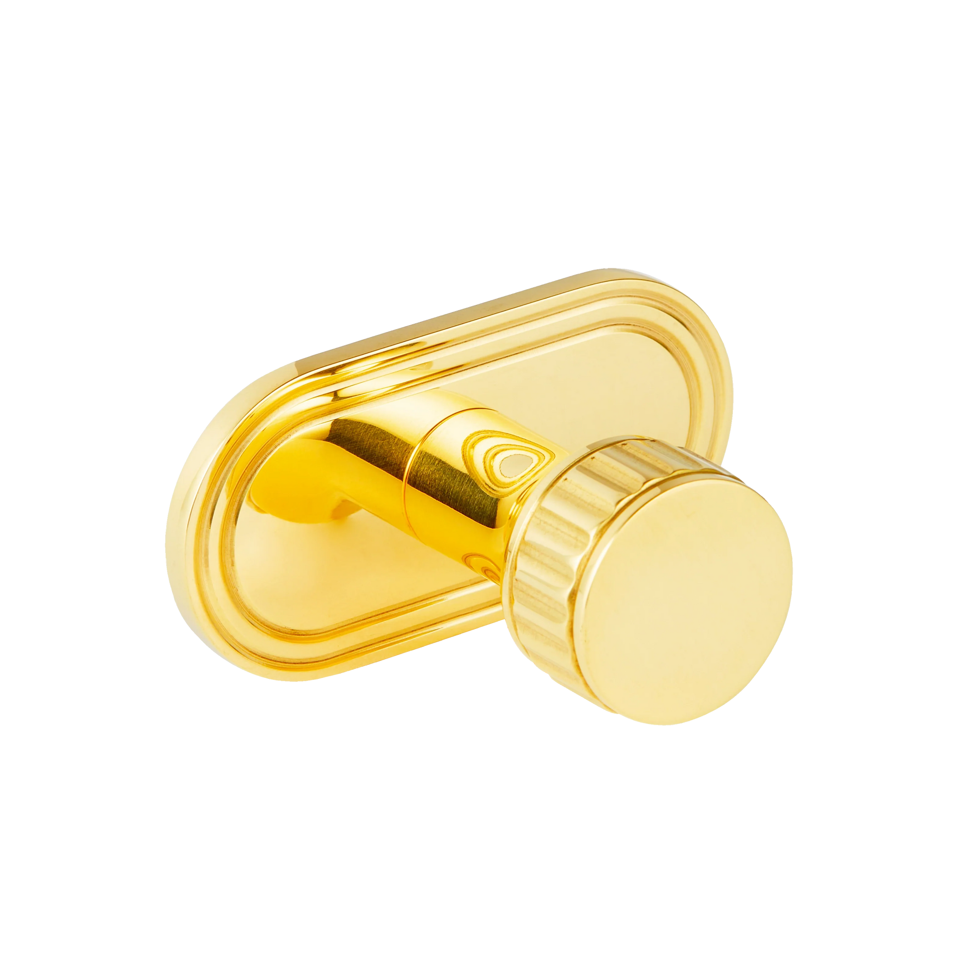 Armac Martin Barwick Ridged Robe Hook with Backplate in 22mm / Polished Brass Lacquered