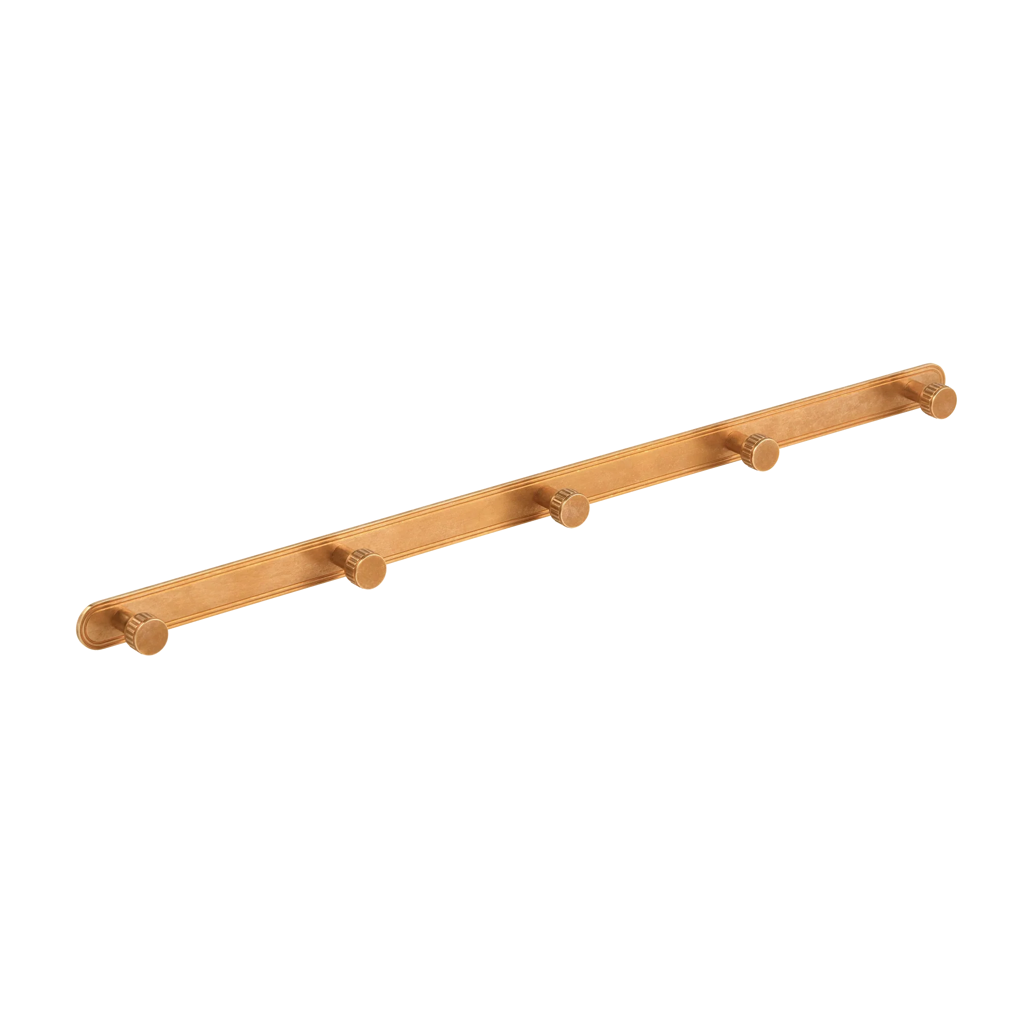 Armac Martin Barwick Ridged Wall Hook Rack in 628mm (5 hooks) / Burnished Brass