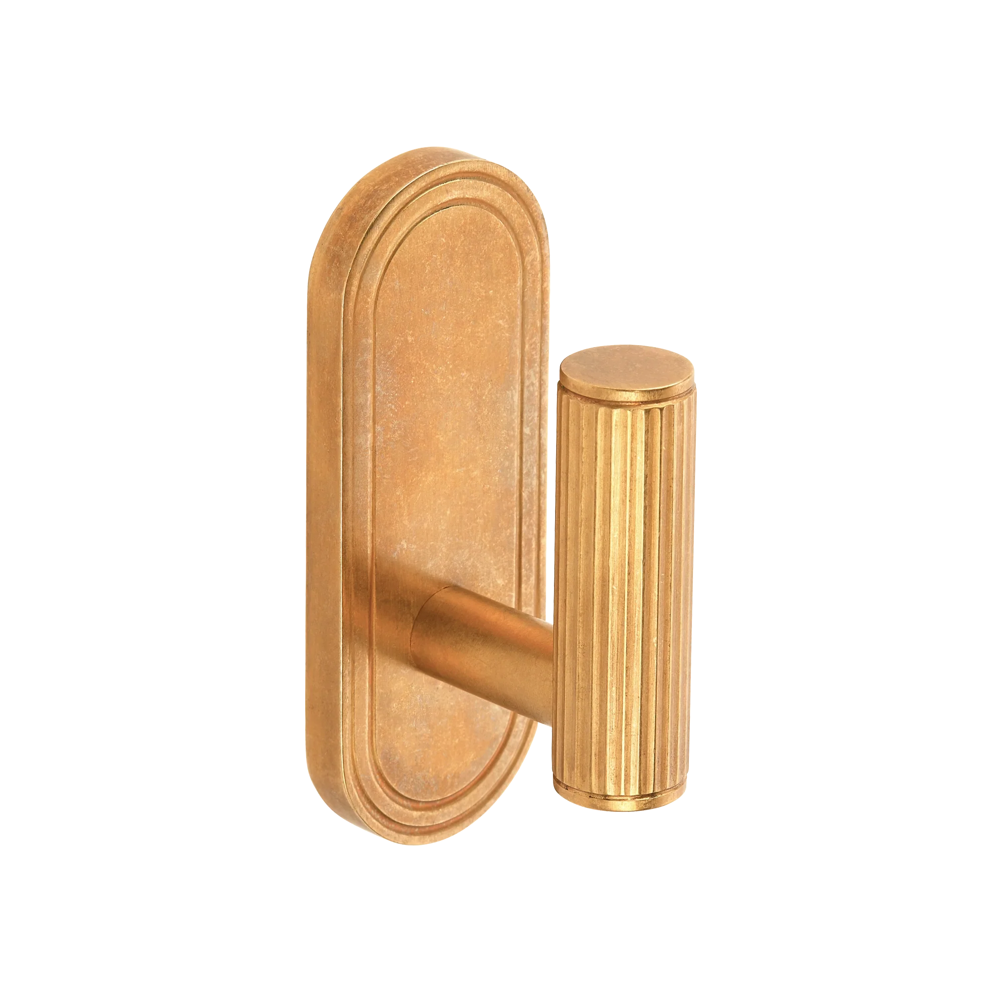Armac Martin Barwick Ridged Wall Hook in 82mm / Polished Brass Unlacquered