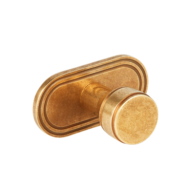 Armac Martin Barwick Plain Robe Hook with Backplate in 22mm / Burnished Brass