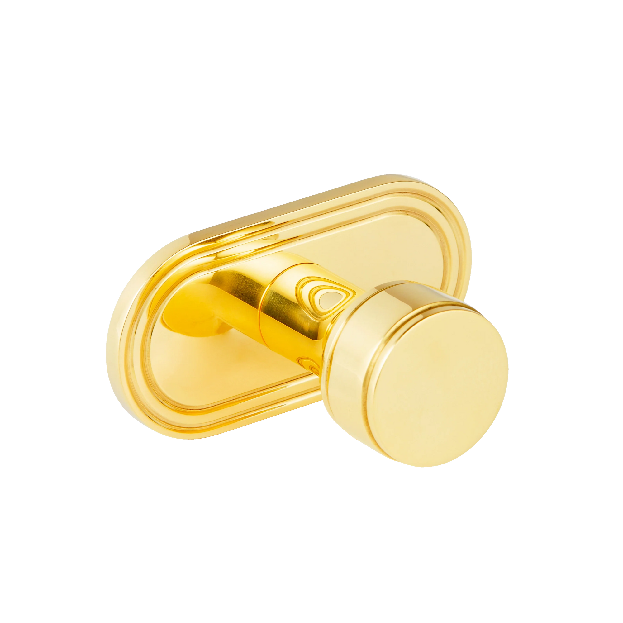 Armac Martin Barwick Plain Robe Hook with Backplate in 22mm / Polished Brass Lacquered