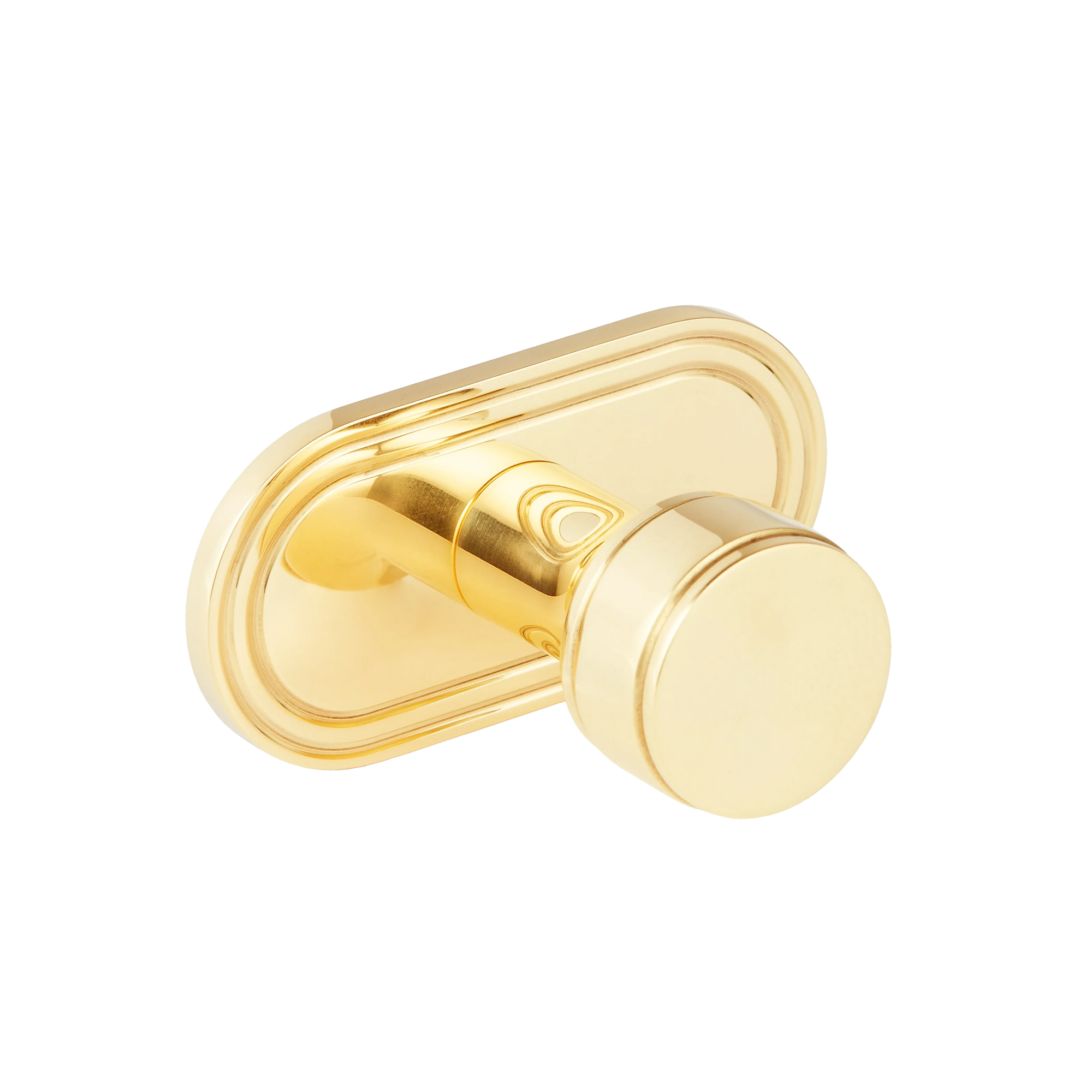 Armac Martin Barwick Plain Robe Hook with Backplate in 22mm / Polished Brass Unlacquered