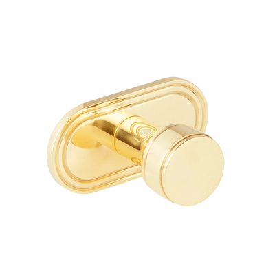 Armac Martin Barwick Plain Robe Hook with Backplate in 22mm / Polished Brass Unlacquered