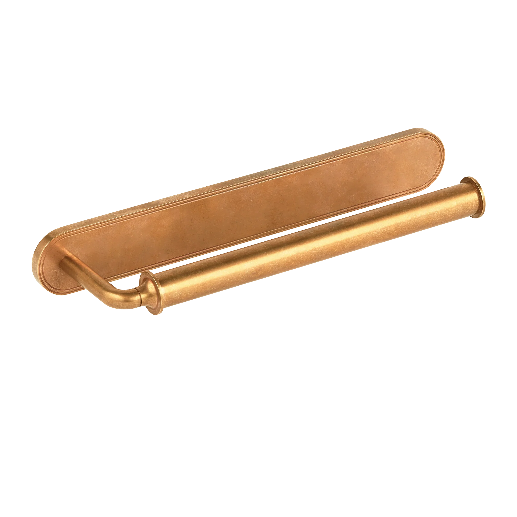 Armac Martin Barwick Plain Hand Towel Rail with Backplate in 270mm / Right Hand / Polished Brass Unlacquered