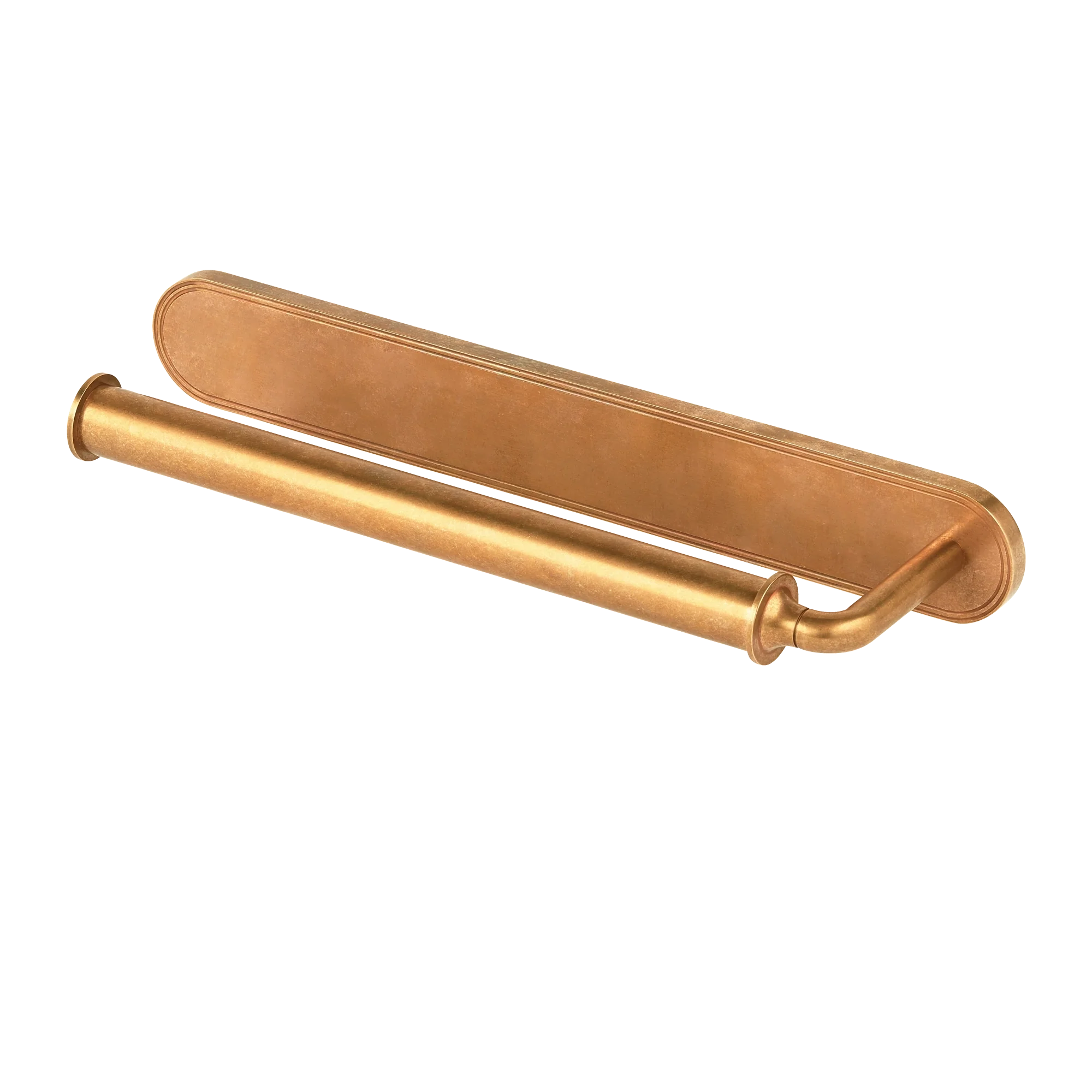 Armac Martin Barwick Plain Hand Towel Rail with Backplate in 270mm / Left Hand / Polished Brass Unlacquered