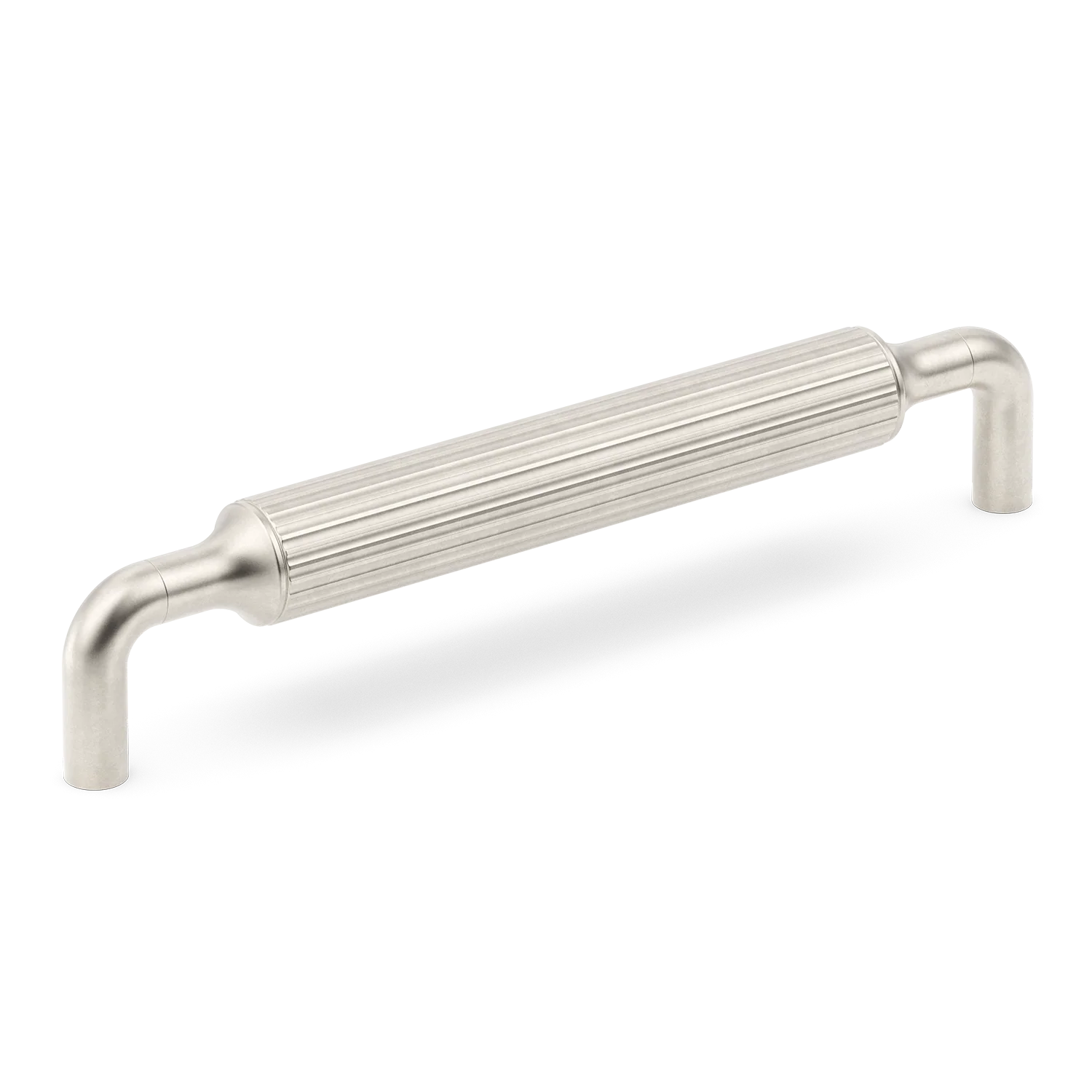 Armac Martin Barwick Ridged Cabinet Pull Handle in 128mm / Barrelled Nickel Plate