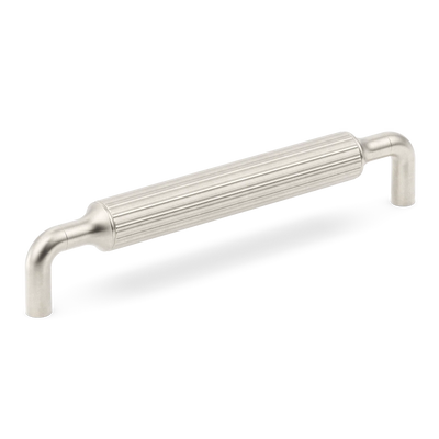 Armac Martin Barwick Ridged Cabinet Pull Handle in 128mm / Barrelled Nickel Plate
