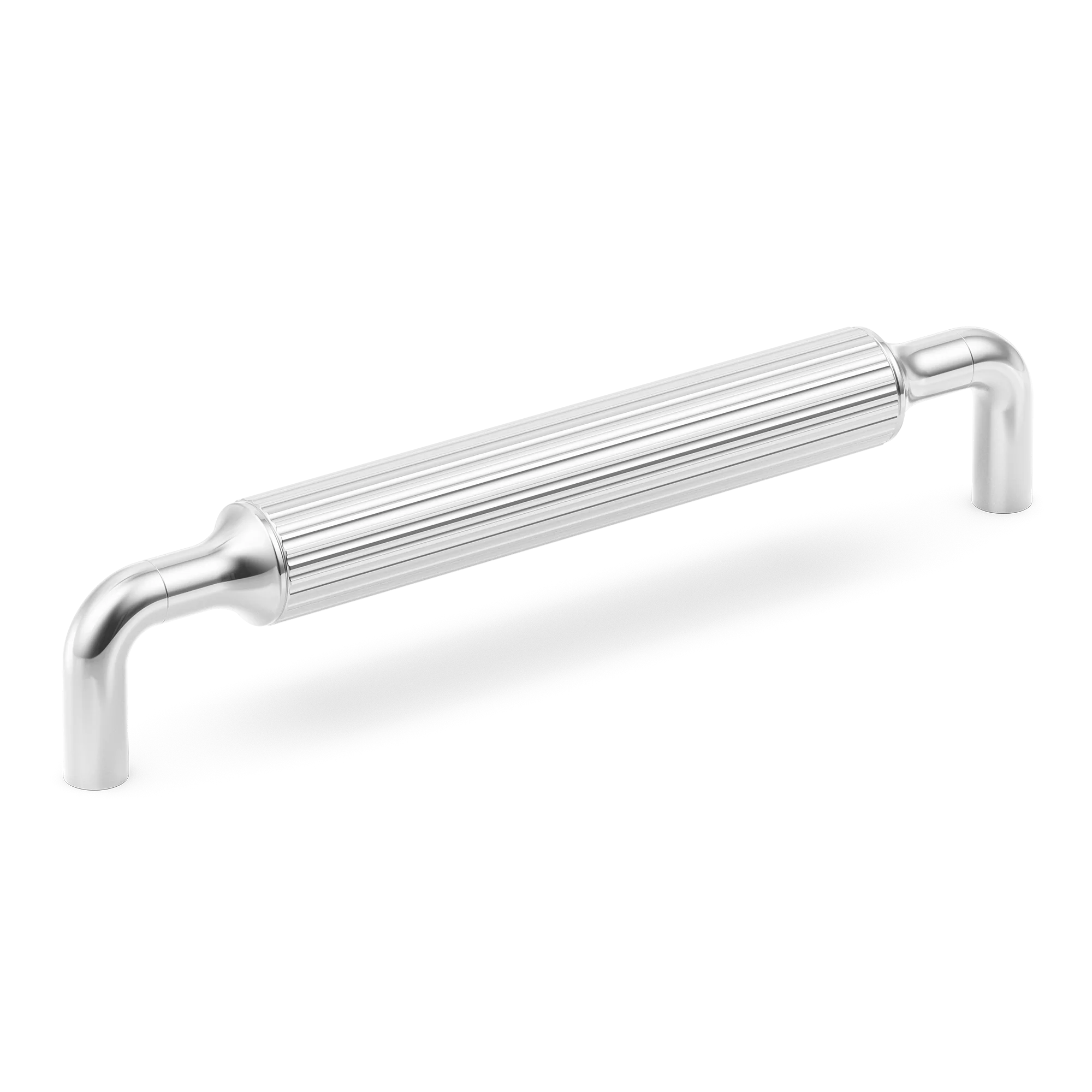 Armac Martin Barwick Ridged Cabinet Pull Handle in 128mm / Polished Chrome Plate