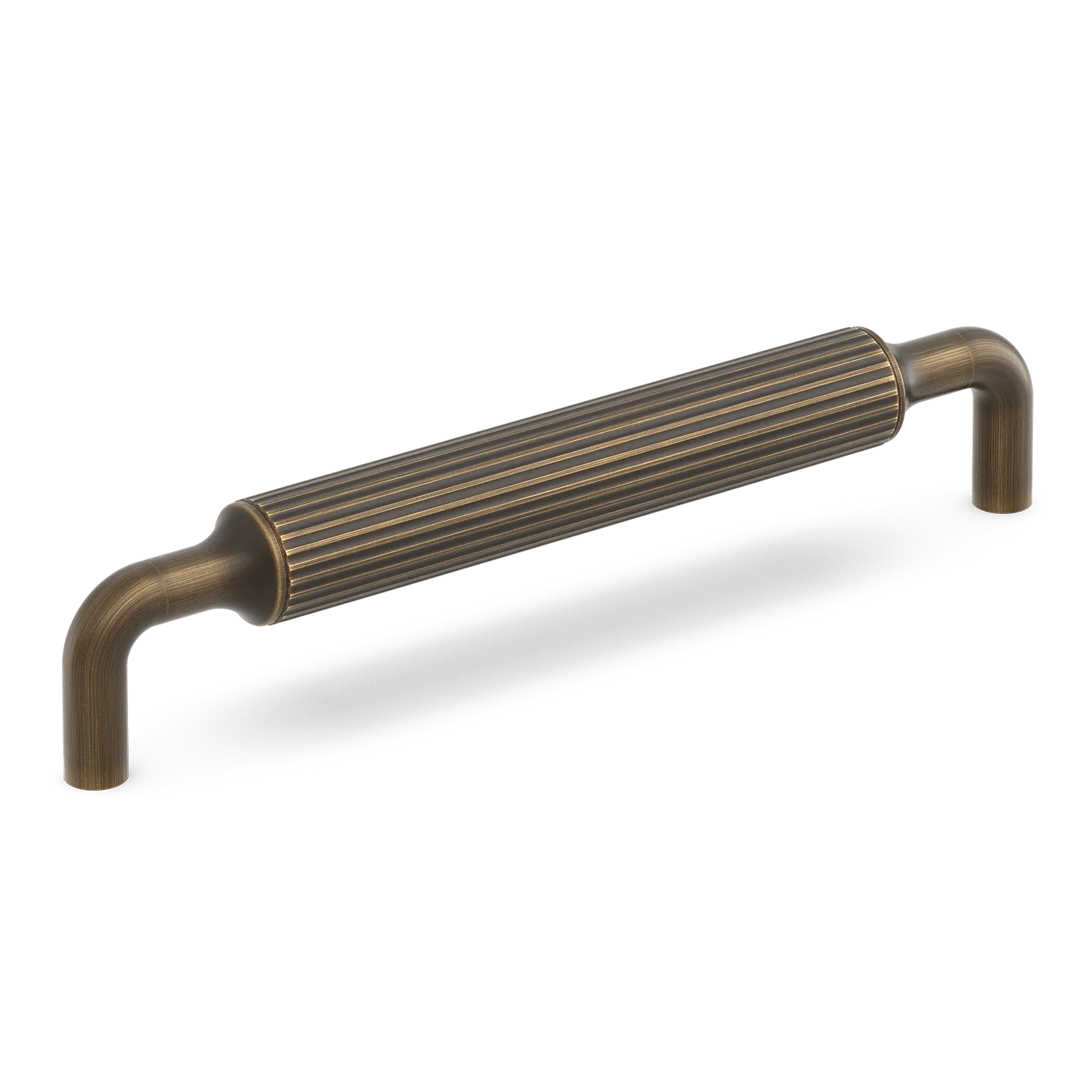 Armac Martin Barwick Ridged Cabinet Pull Handle in 128mm / Satin Antique Satin Lacquered