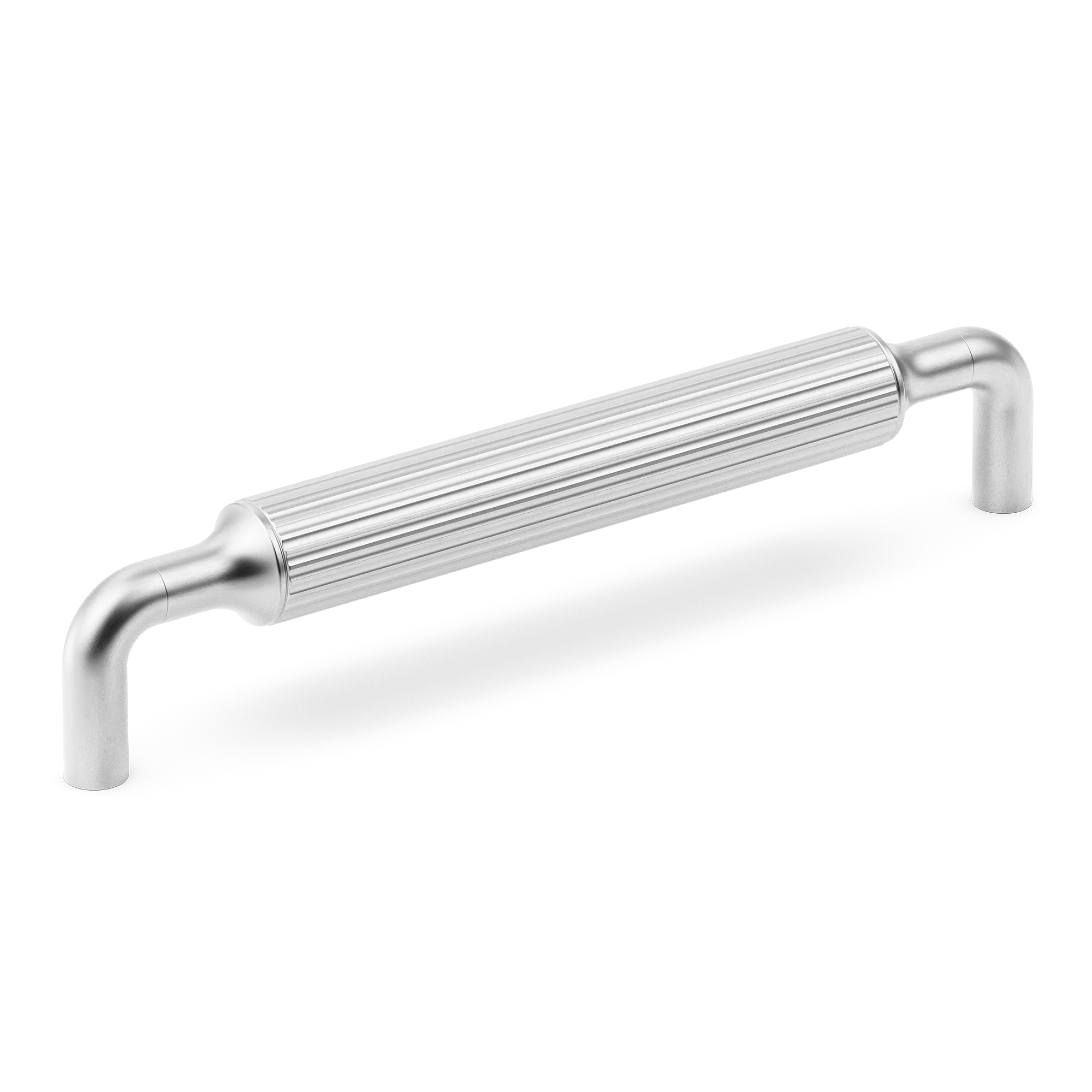 Armac Martin Barwick Ridged Cabinet Pull Handle in 128mm / Satin Chrome Plate