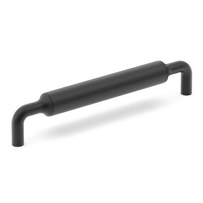 Armac Martin Barwick Plain Cabinet Pull Handle in 128mm / Matt Black Lacquered