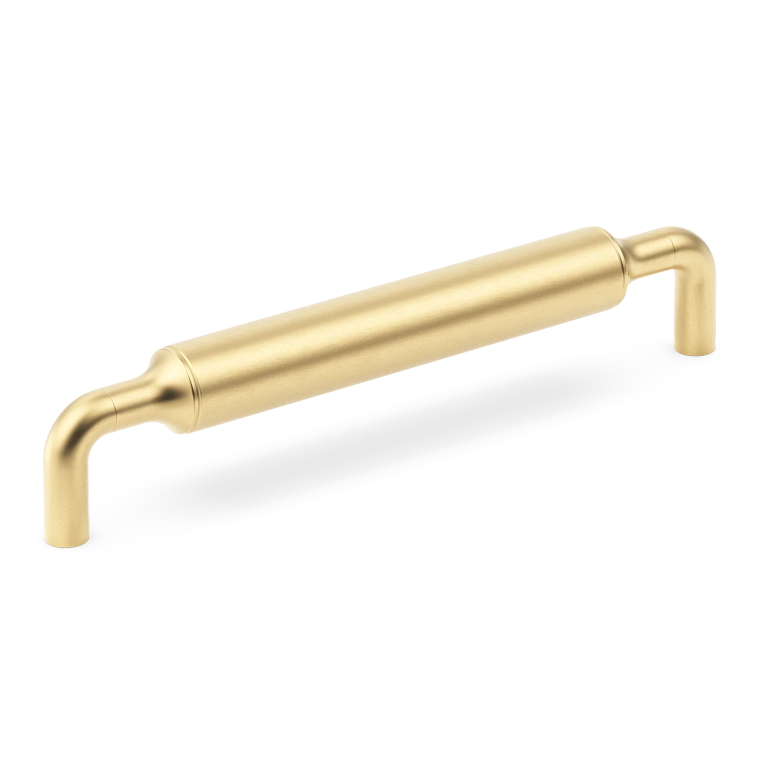 Armac Martin Barwick Plain Cabinet Pull Handle in 128mm / Satin Brass Unlacquered