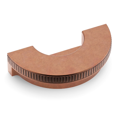 Armac Martin Barwick Ridged Recessed Pull in 100mm / Aged Copper
