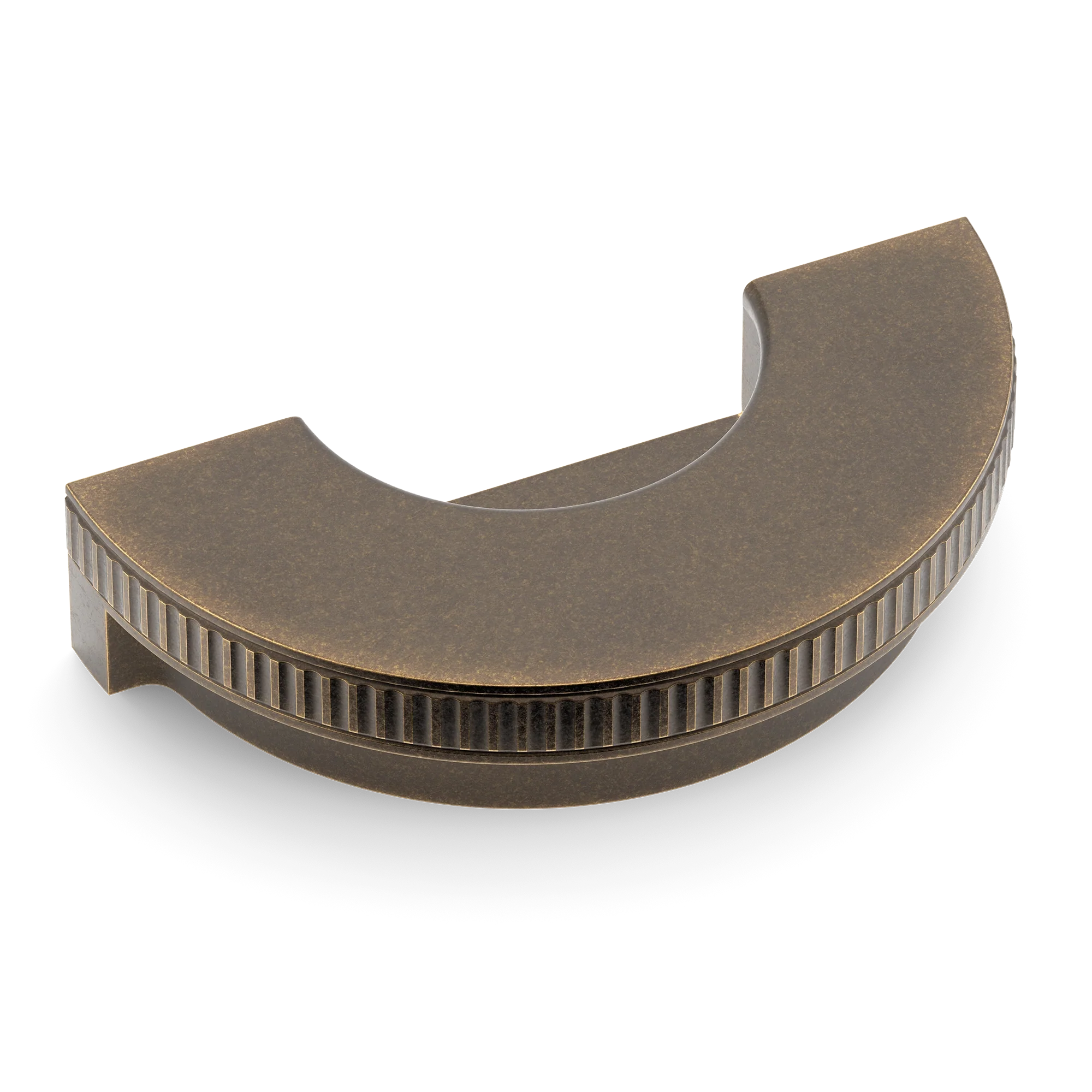 Armac Martin Barwick Ridged Recessed Pull in 100mm / Dark Aged Brass
