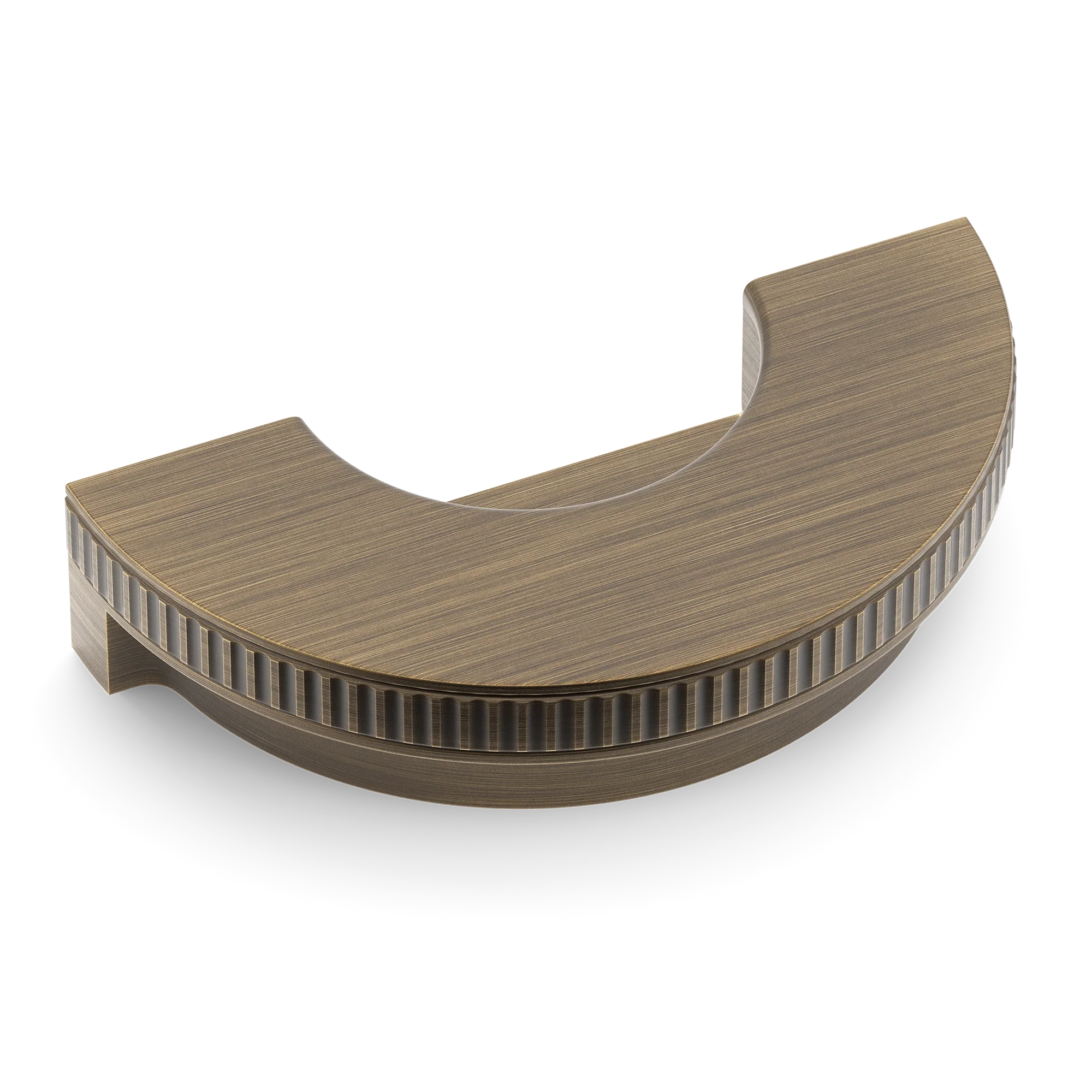 Armac Martin Barwick Ridged Recessed Pull in 100mm / Satin Antique Satin Lacquered