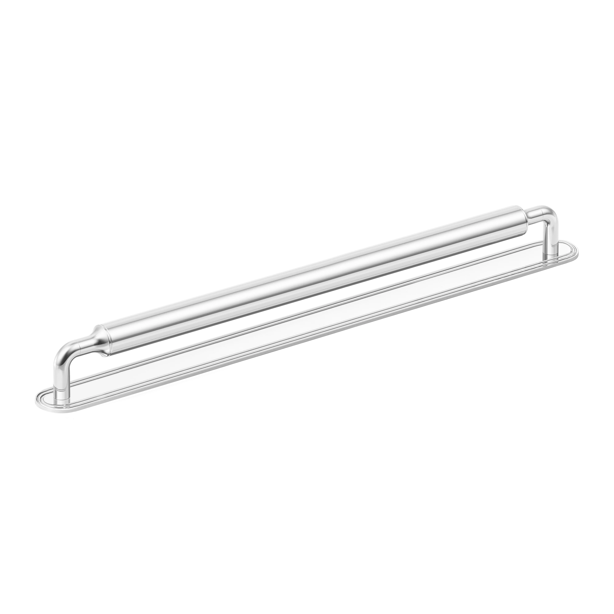 Armac Martin Barwick Slim Plain Appliance Pull with Backplate in 384mm / Polished Chrome Plate