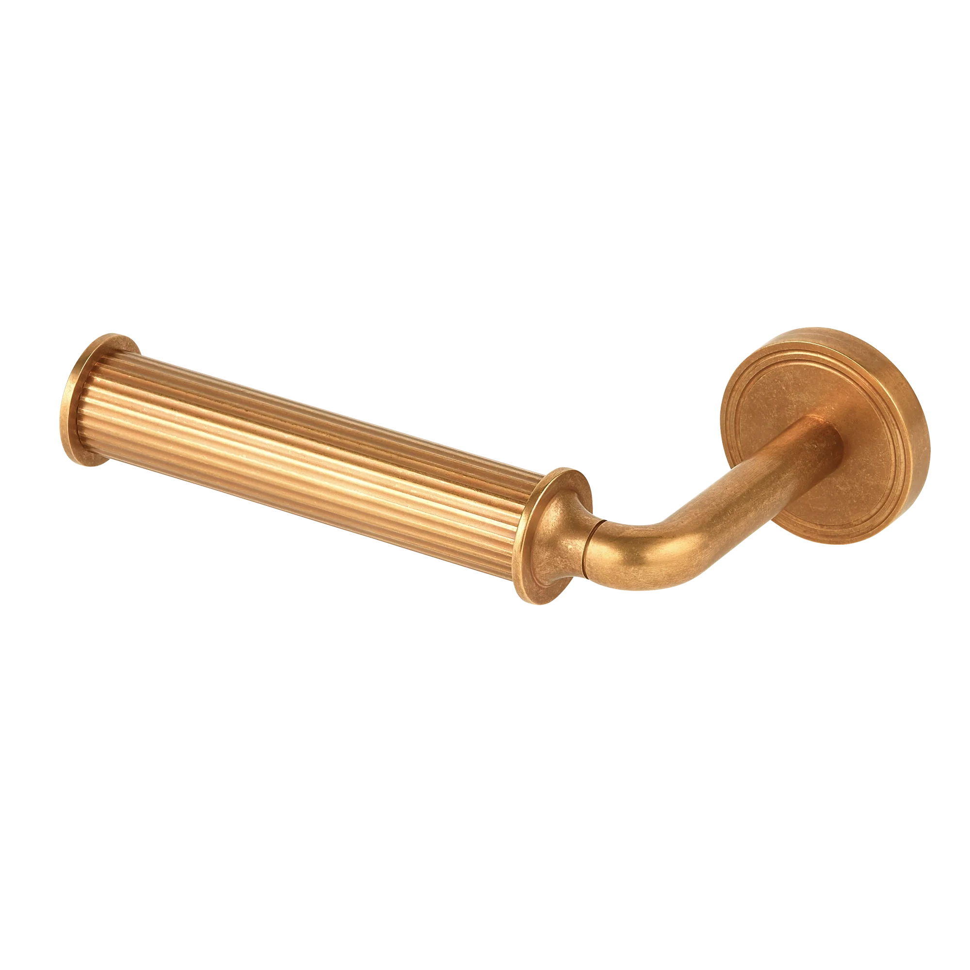 Armac Martin Barwick Ridged Toilet Roll Holder in 175mm / Left Hand / Burnished Brass