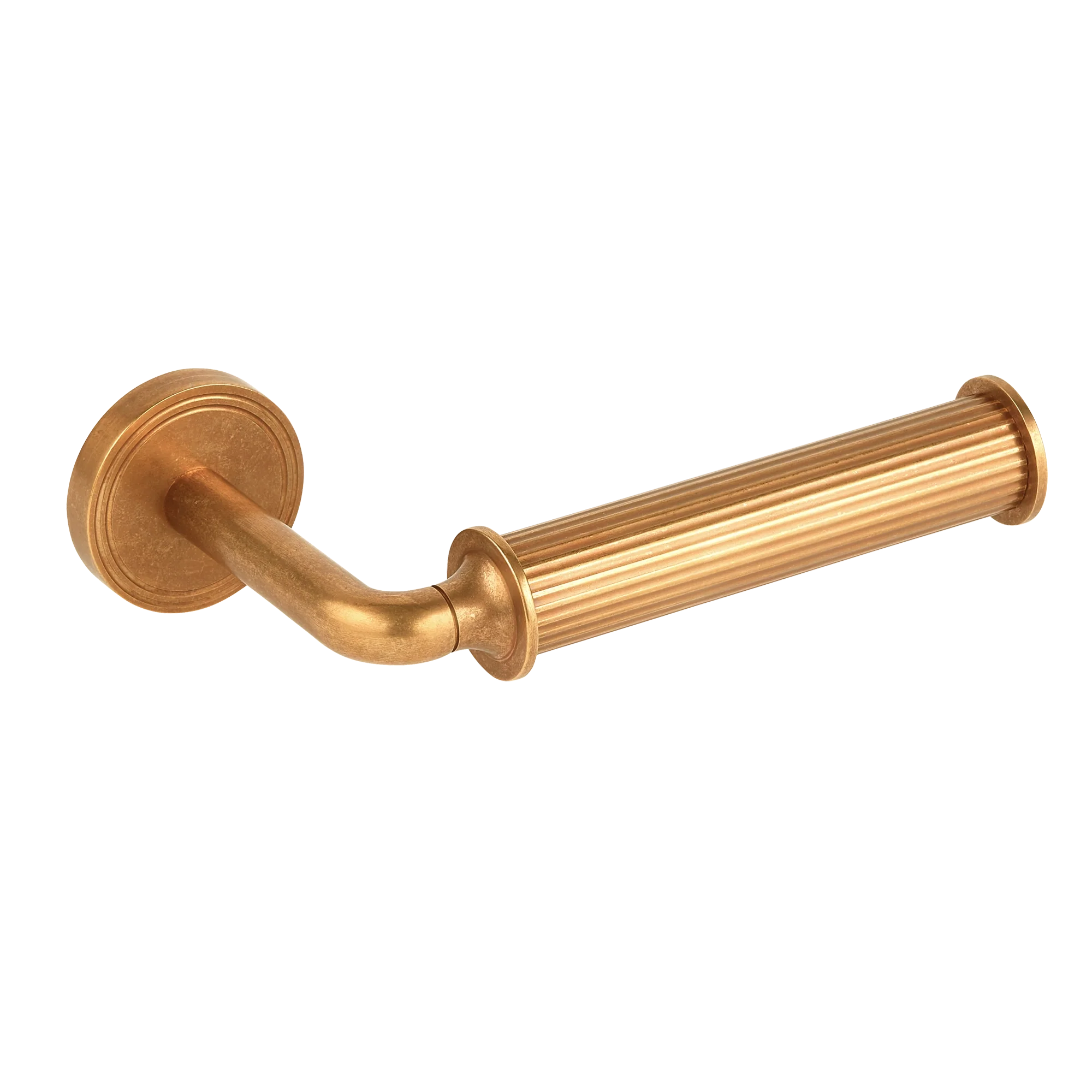 Armac Martin Barwick Ridged Toilet Roll Holder in 175mm / Right Hand / Burnished Brass