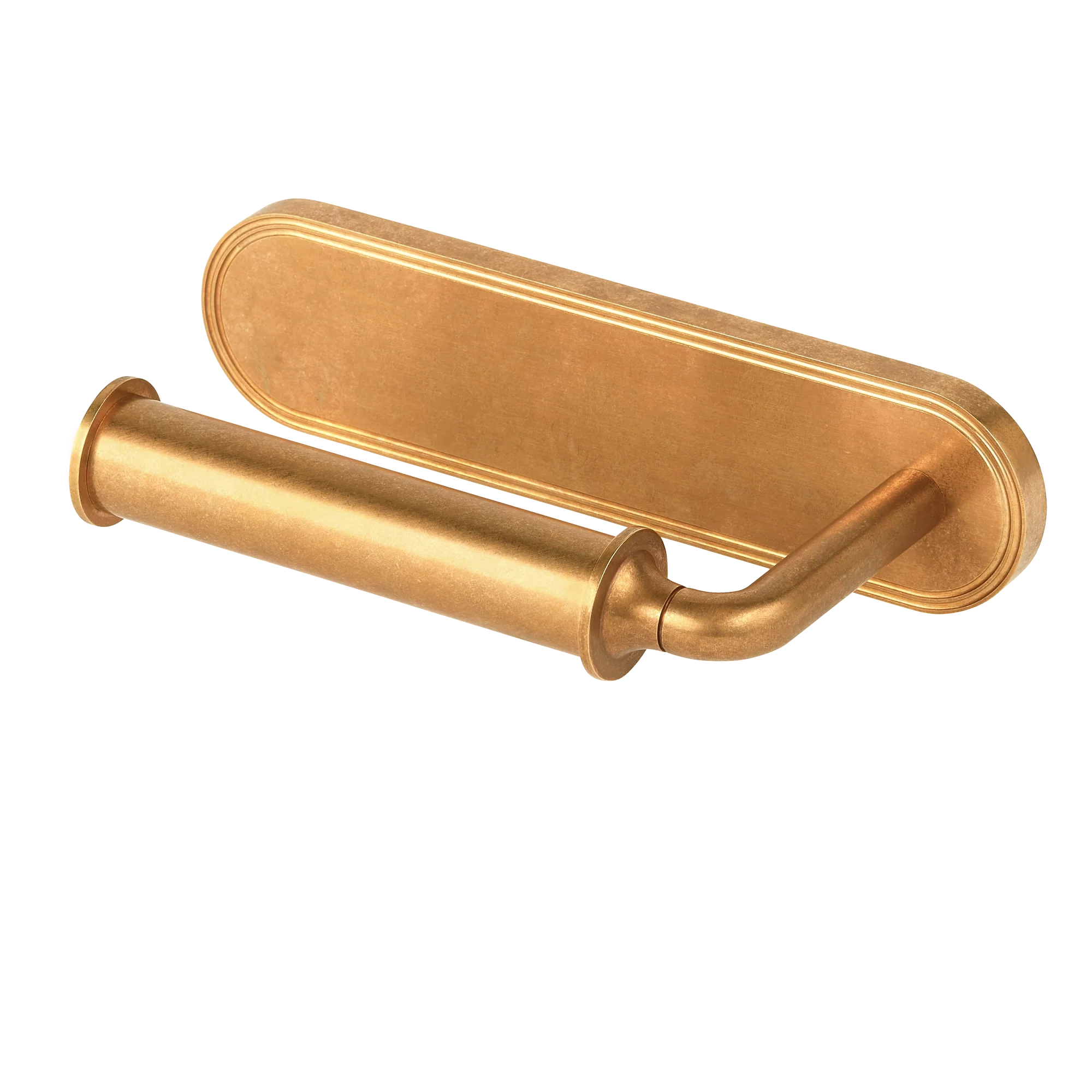 Armac Martin Barwick Plain Toilet Roll Holder with Backplate in 175mm / Left Hand / Polished Brass Unlacquered